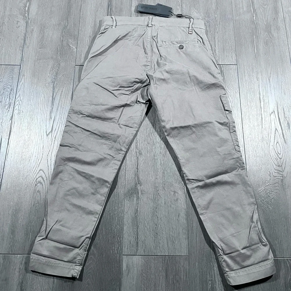 NEW Antony Morato Mens Cargo Pants 30x26 European Style Button Fly Army Green UK